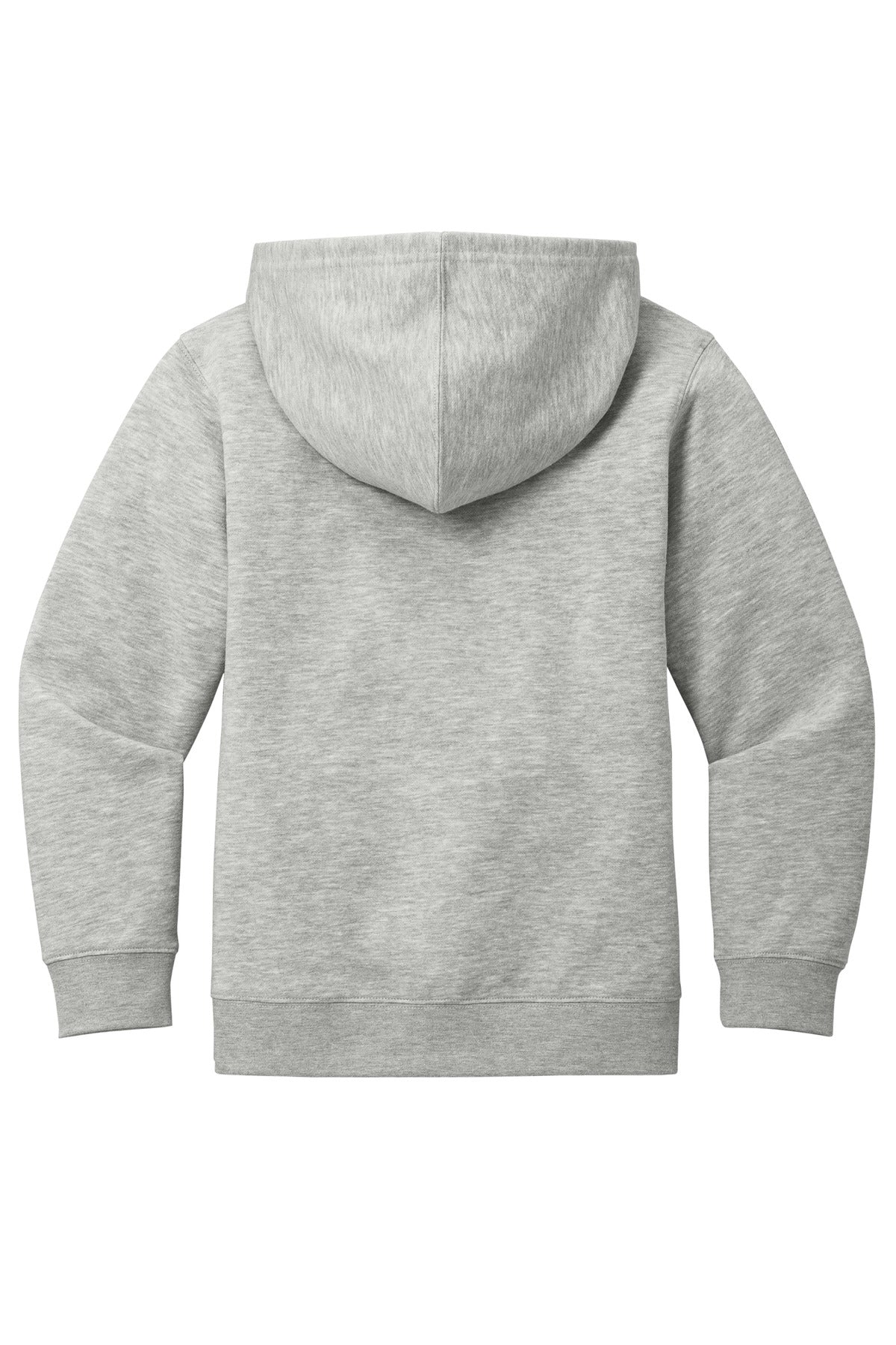 Rear View of LtHtGry District Youth V.I.T. Fleece Full-Zip Hoodie DT6102Y
