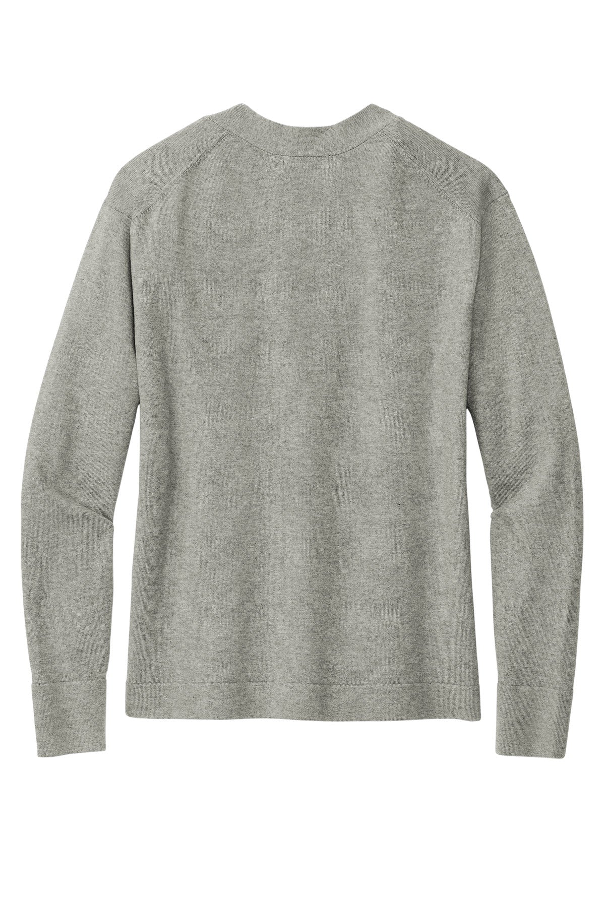 Rear View of LtShdGyHtr Brooks Brothers Women's Cotton Stretch Cardigan Sweater BB18405