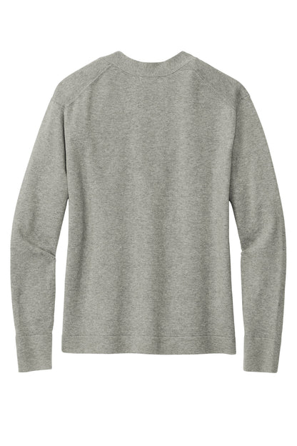 Rear View of LtShdGyHtr Brooks Brothers Women's Cotton Stretch Cardigan Sweater BB18405