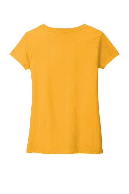 Rear View of Maize Yellow District Women's Re-Tee V-Neck DT8001