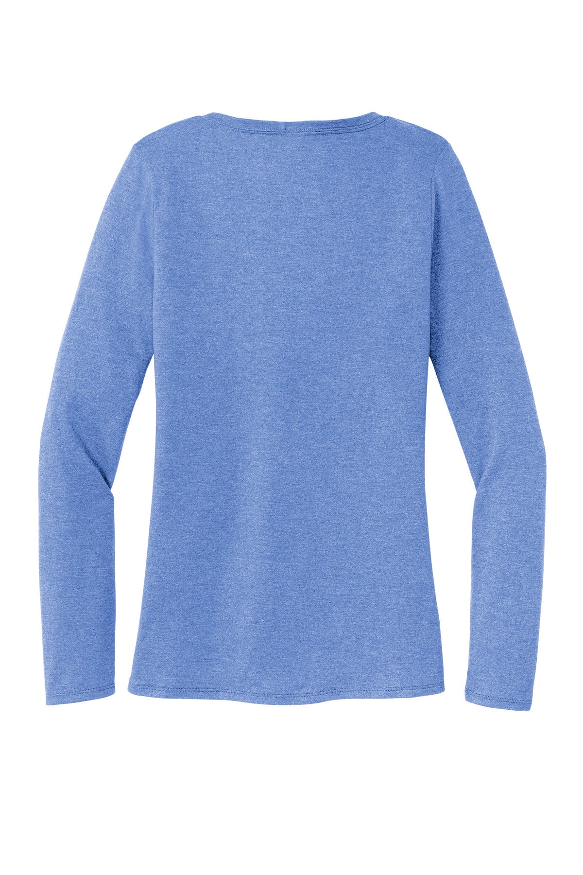Rear View of MariFrost District Women's Perfect Tri Long Sleeve V-Neck Tee DT135