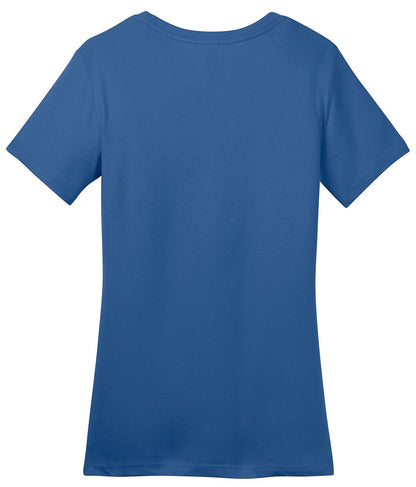 Rear View of Maritime Blue District Women's Perfect Weight Tee. DM104L