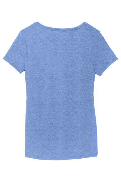 Rear View of Maritime Frost District Women's Perfect Tri V-Neck Tee. DM1350L