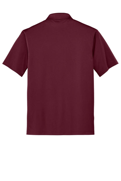 Rear View of Maroon CornerStone Micropique Gripper Polo. CS421