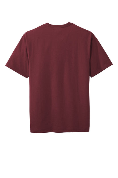Rear View of Maroon CornerStone Workwear Pocket Tee CS430