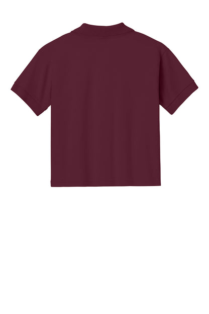 Rear View of Maroon Gildan Youth DryBlend 6-Ounce Jersey Knit Sport Shirt. 8800B