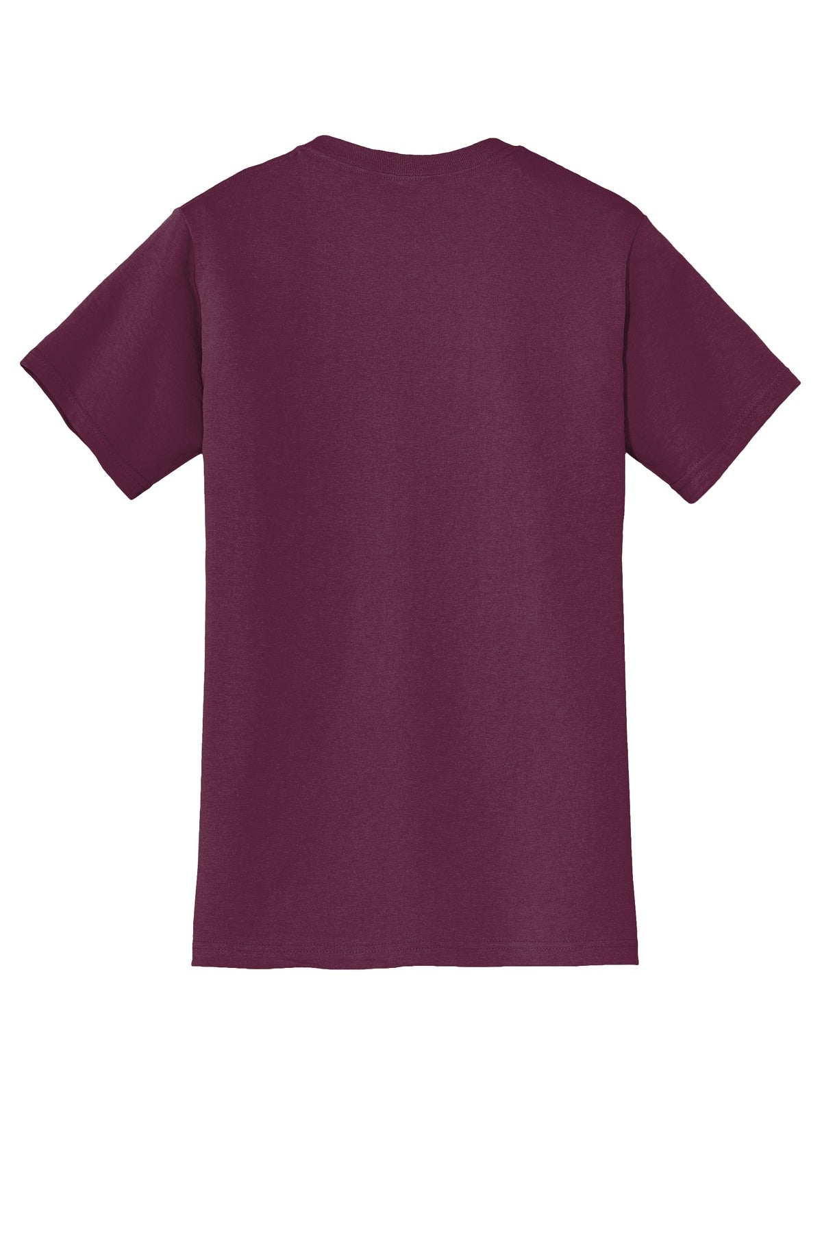 Rear View of Maroon Jerzees - Dri-Power 50/50 Cotton/Poly Pocket T-Shirt. 29MP