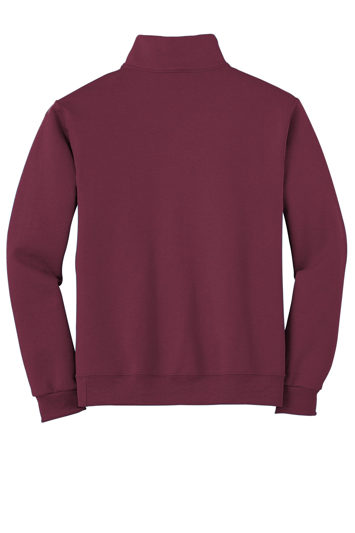 Rear View of Maroon Jerzees - NuBlend 1/4-Zip Cadet Collar Sweatshirt. 995M