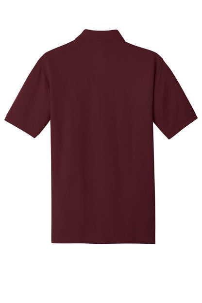 Rear View of Maroon Port Authority EZCotton Polo. K8000