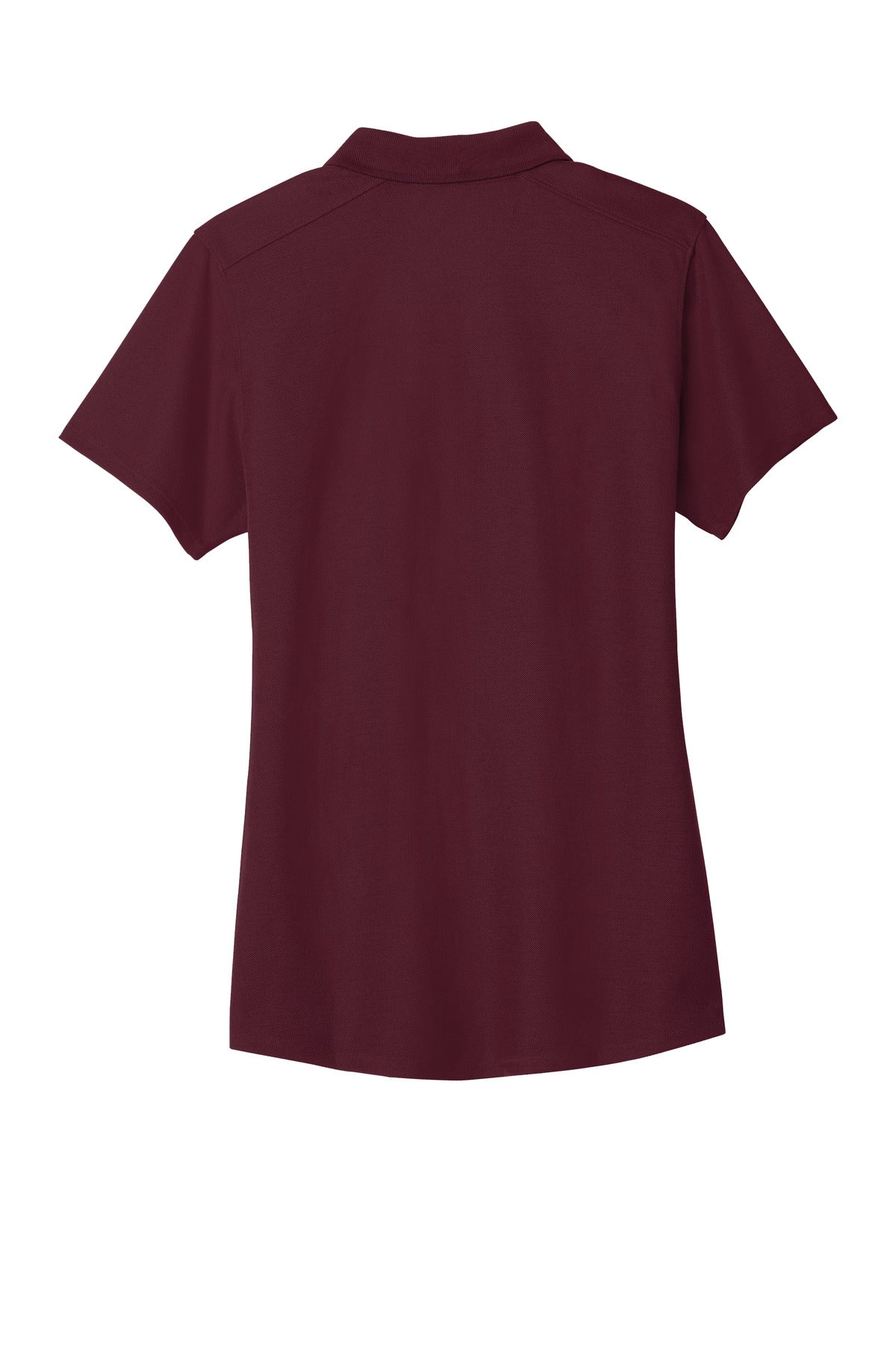 Rear View of Maroon Port Authority Women's EZPerformance Pique Polo. LK600