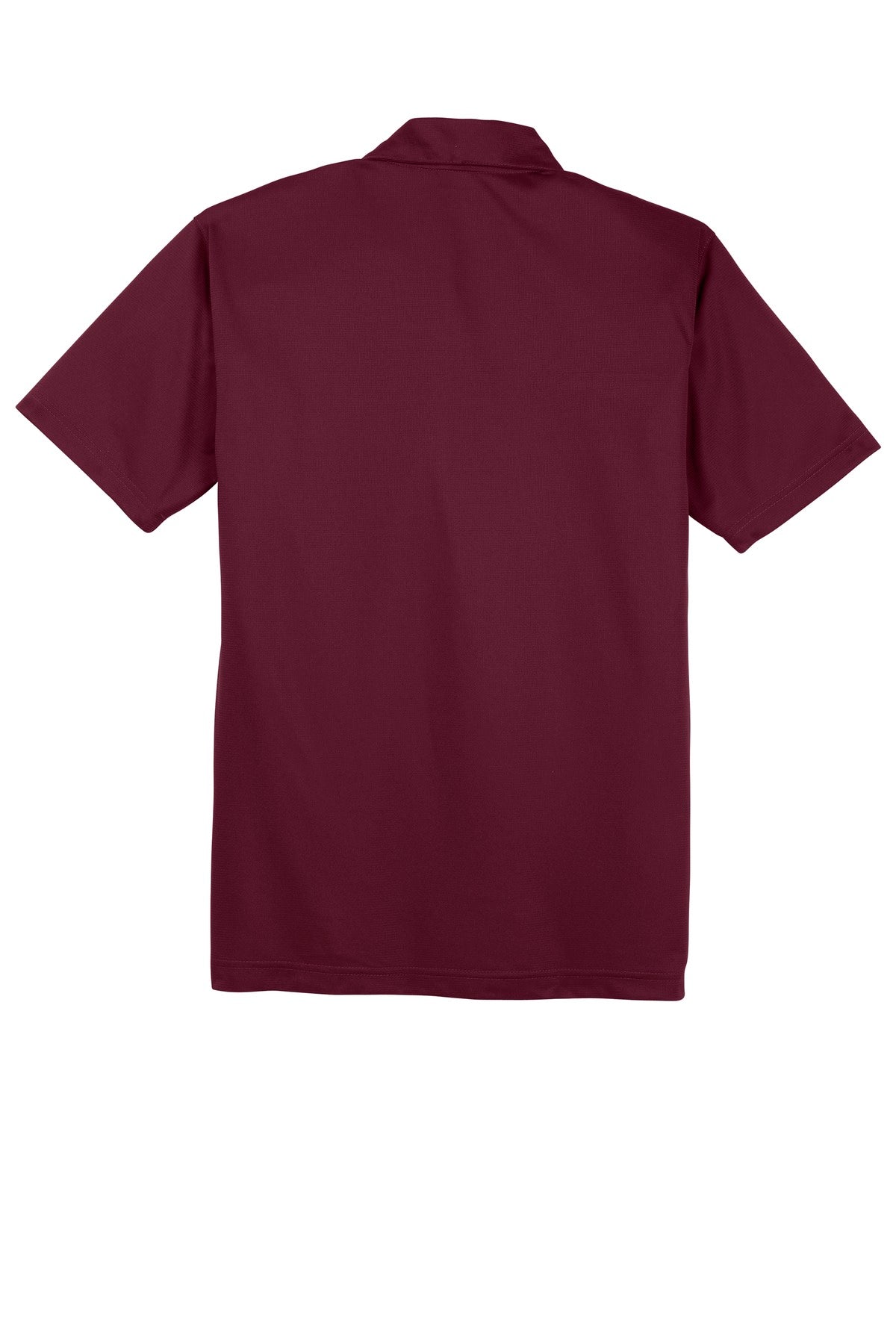 Rear View of Maroon Sport-Tek PosiCharge Active Textured Polo. ST690