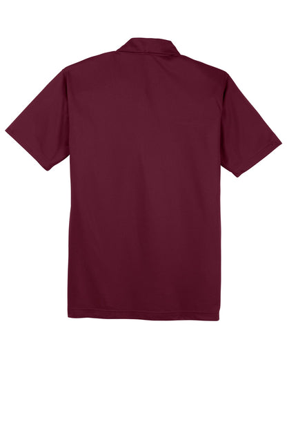 Rear View of Maroon Sport-Tek PosiCharge Active Textured Polo. ST690