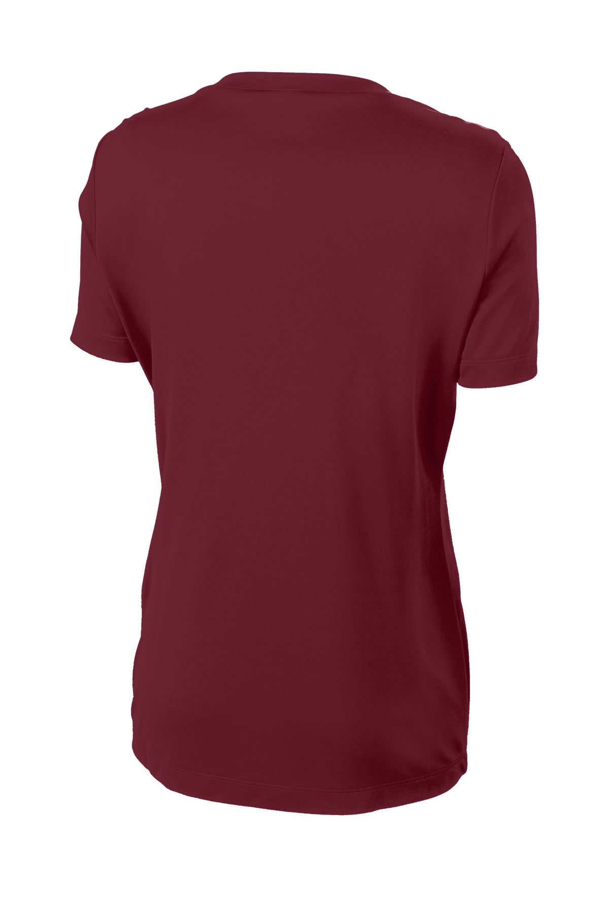 Rear View of Maroon Sport-Tek Women's PosiCharge Competitor Tee. LST350