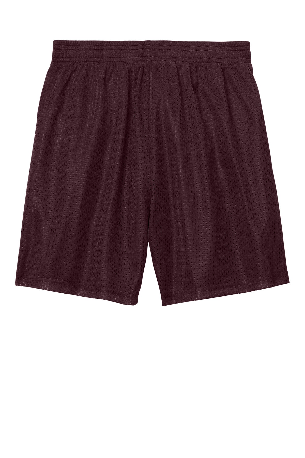 Rear View of Maroon Sport-Tek Youth PosiCharge Mesh 5" Short YST5100