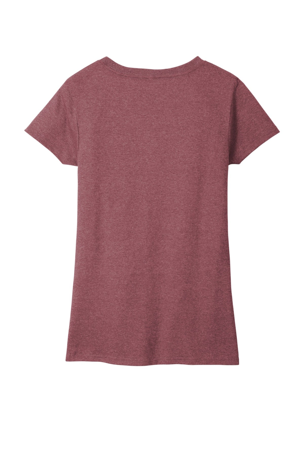 Rear View of MaroonHthr District Women's Re-Tee V-Neck DT8001