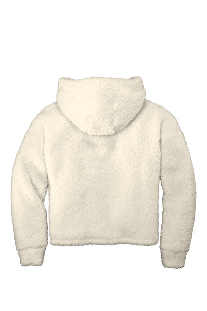 Rear View of Marshmallow Port Authority Women's Cozy Fleece Hoodie. L132