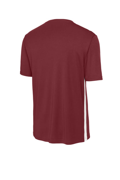 Rear View of Mar/White Sport-Tek Competitor United V-Neck ST101