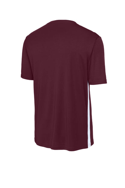 Rear View of Mar/White Sport-Tek Competitor United V-Neck ST101