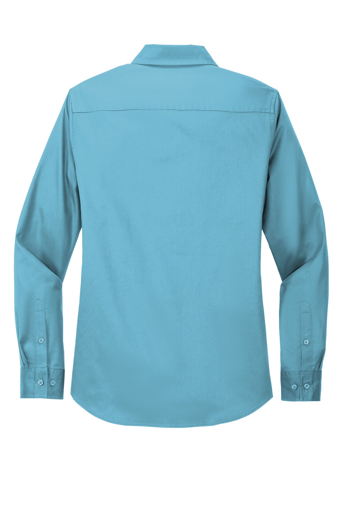 Rear View of Maui Blue Port Authority Women's Long Sleeve Easy Care Shirt. L608