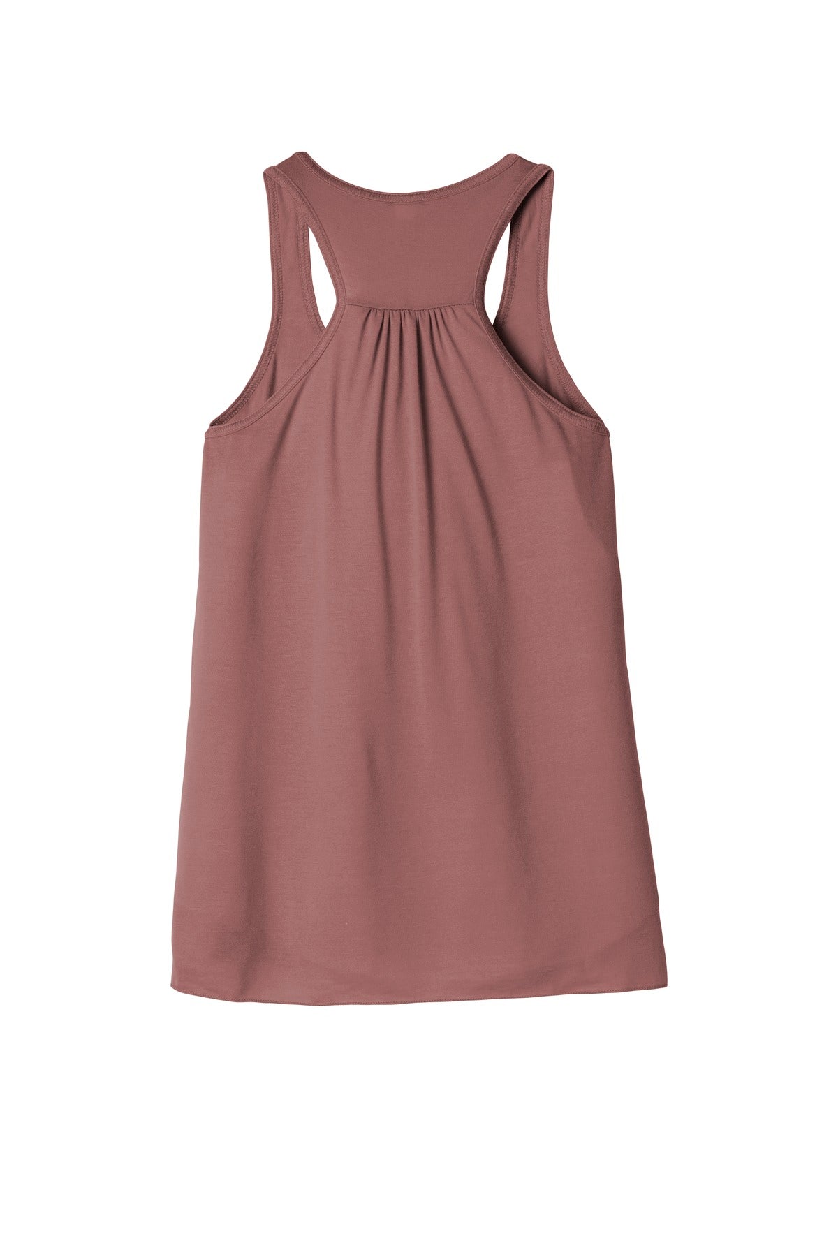 Rear View of Mauve BELLA+CANVAS Women's Flowy Racerback Tank. BC8800