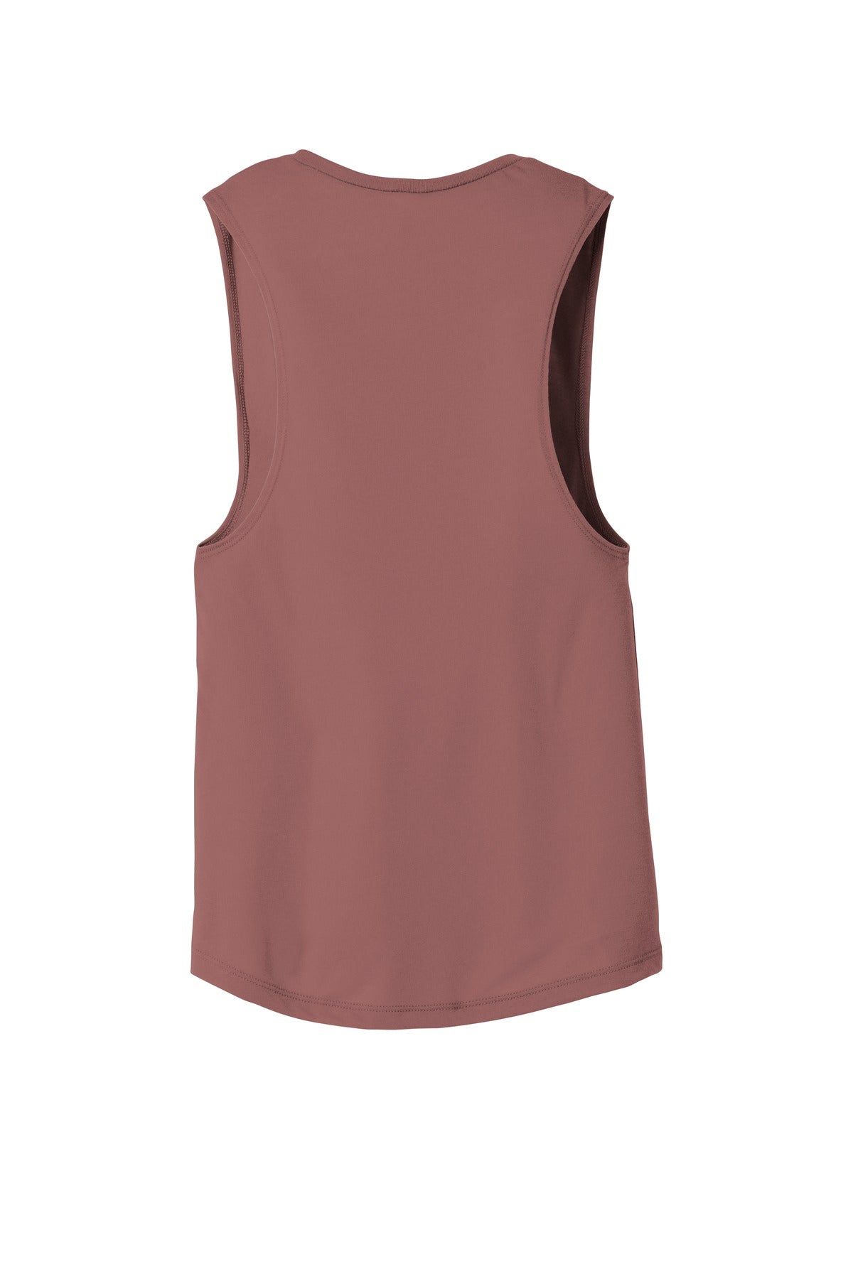 Rear View of Mauve BELLA+CANVAS Women's Flowy Scoop Muscle Tank. BC8803