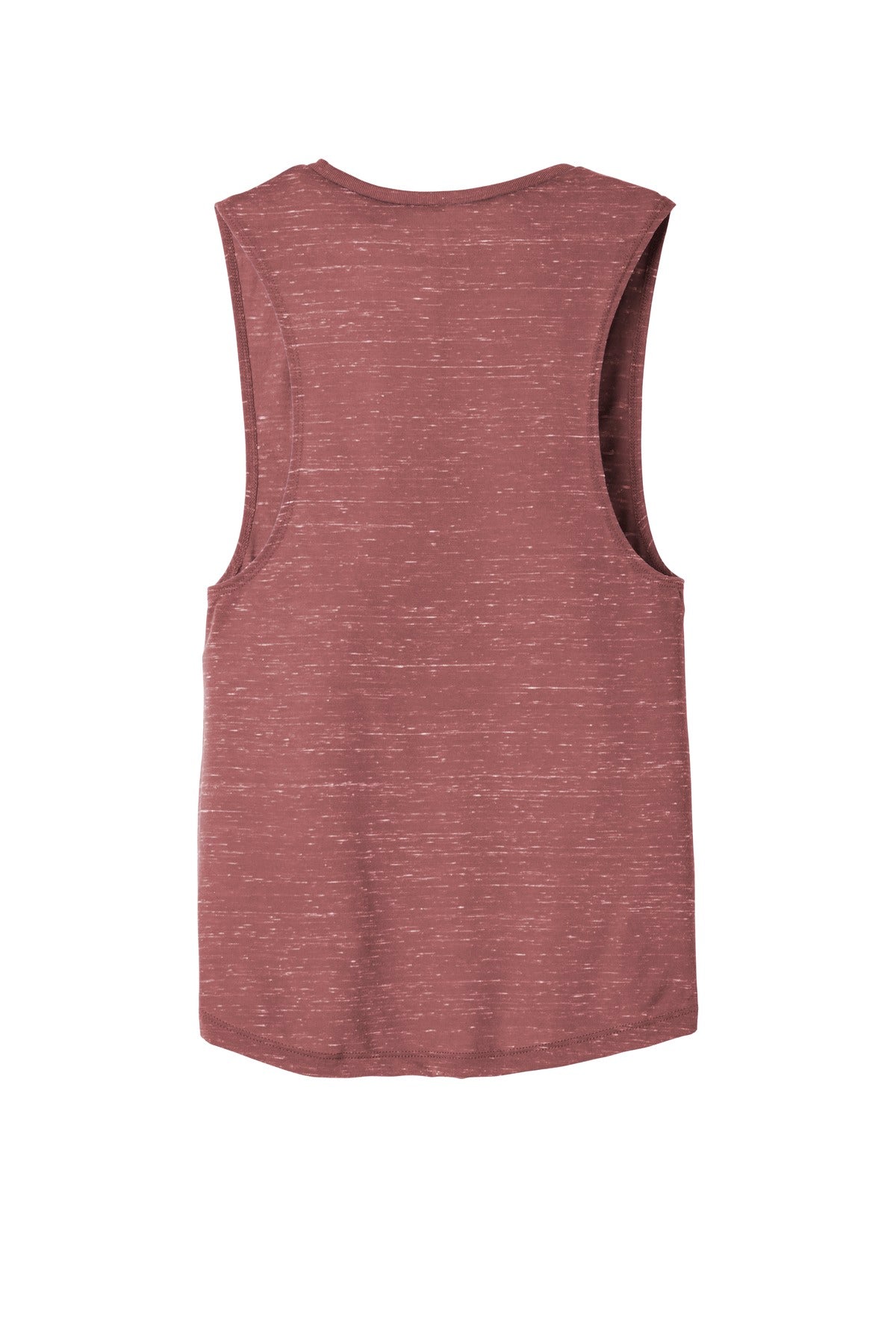 Rear View of Mauve Marble BELLA+CANVAS Women's Flowy Scoop Muscle Tank. BC8803