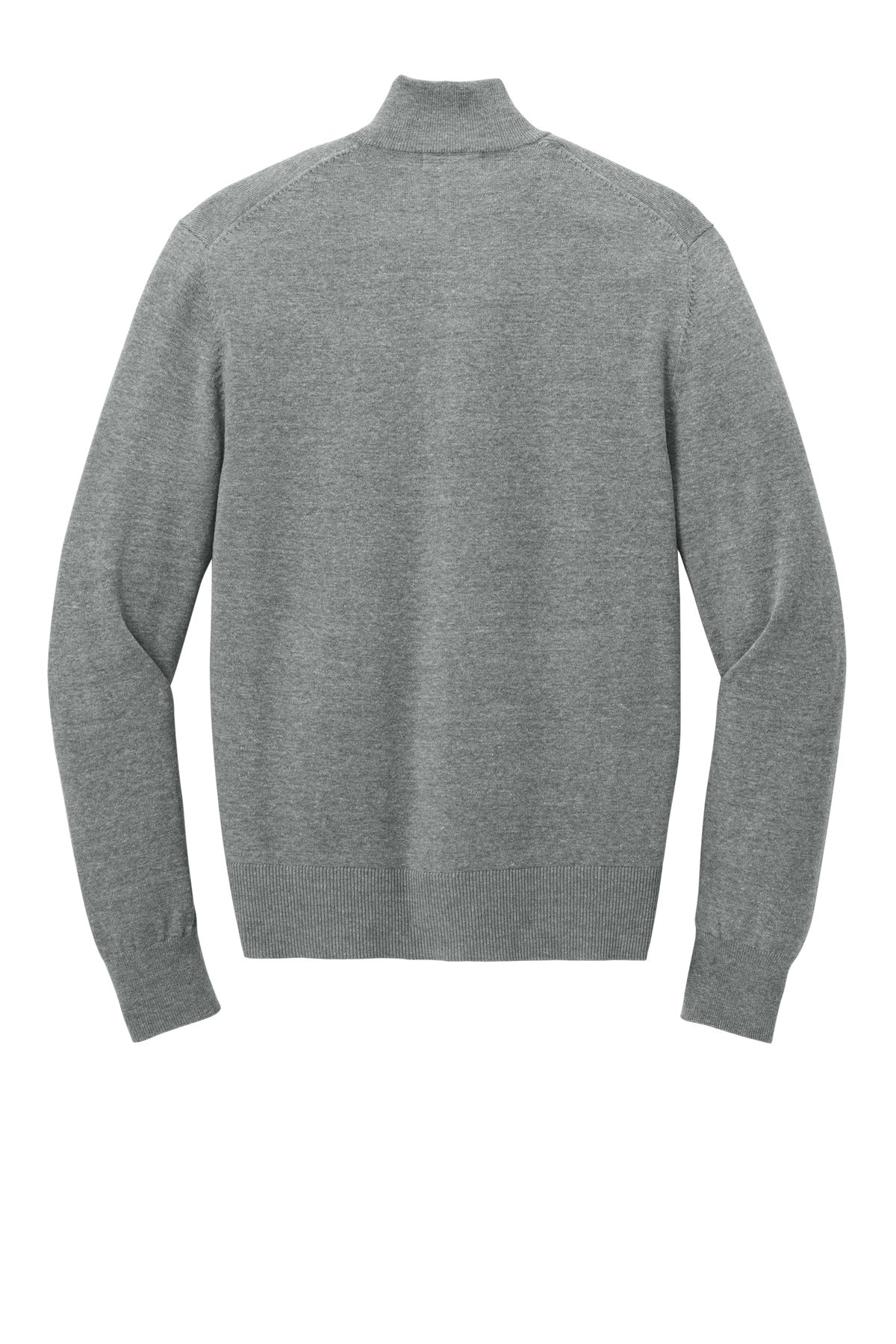 Rear View of MdHtGrey Port Authority Easy Care Full-Zip Sweater SW2901