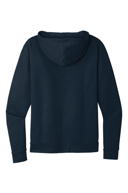 Rear View of MdntNavy Next Level Apparel Adult Santa Barbara Zip Hoodie. NL9602