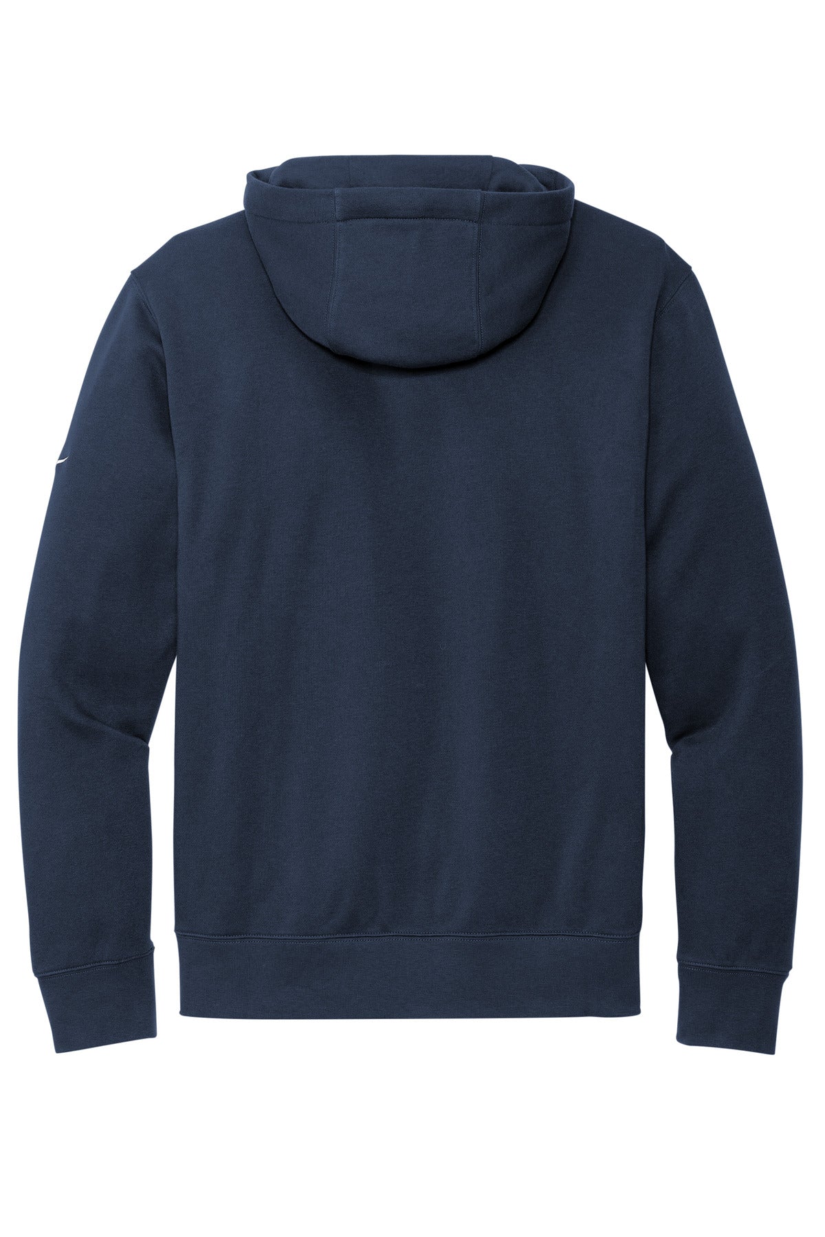 Rear View of MdntNavy Nike Club Fleece Sleeve Swoosh Pullover Hoodie NKDR1499