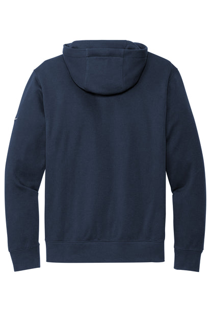 Rear View of MdntNavy Nike Club Fleece Sleeve Swoosh Pullover Hoodie NKDR1499