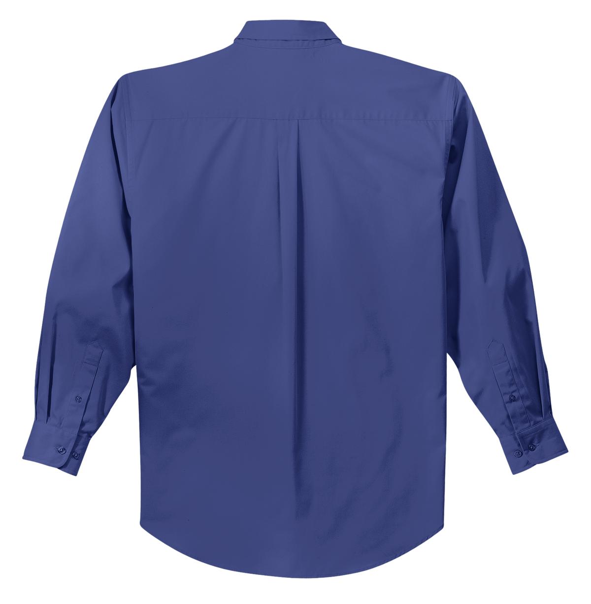 Rear View of Med. Blue Port Authority Extended Size Long Sleeve Easy Care Shirt S608ES