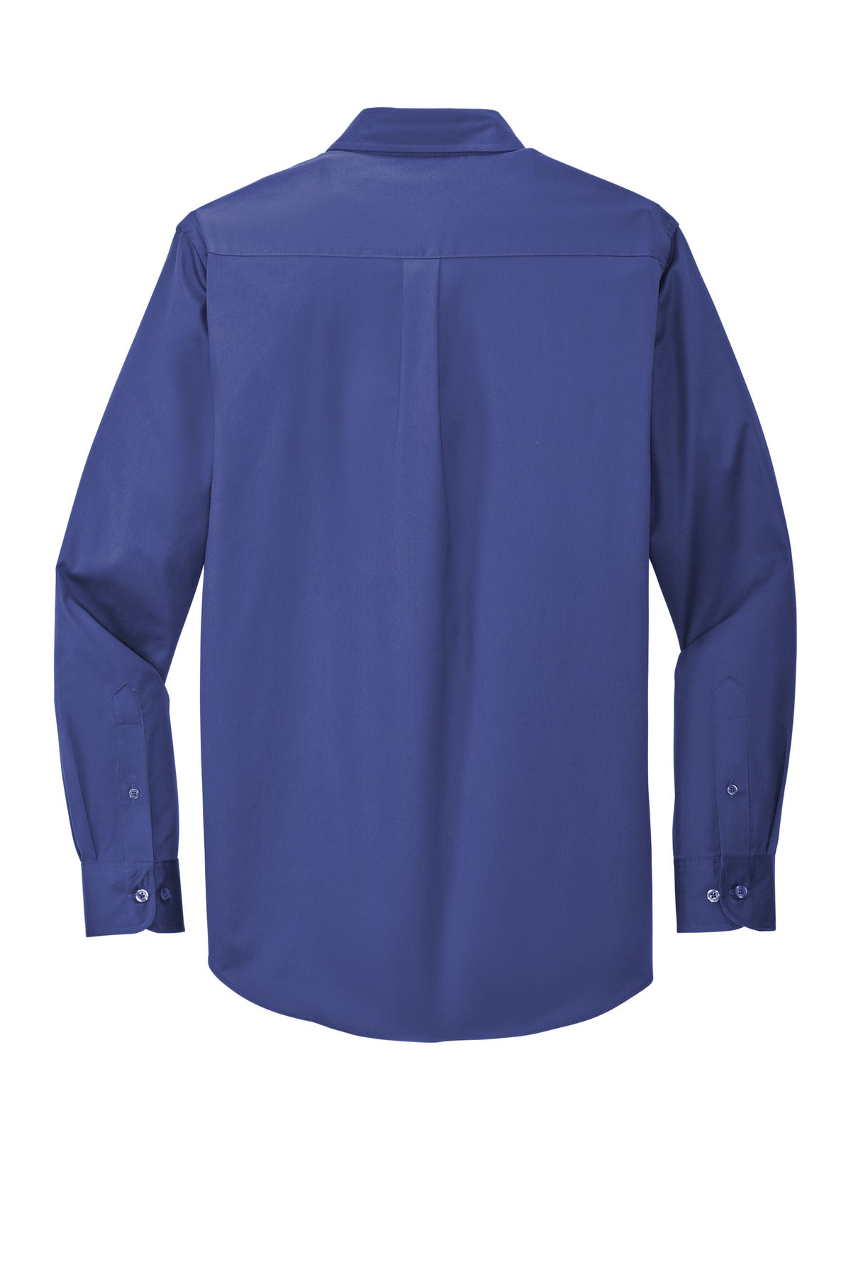 Rear View of Med. Blue Port Authority Extended Size Long Sleeve Easy Care Shirt S608ES
