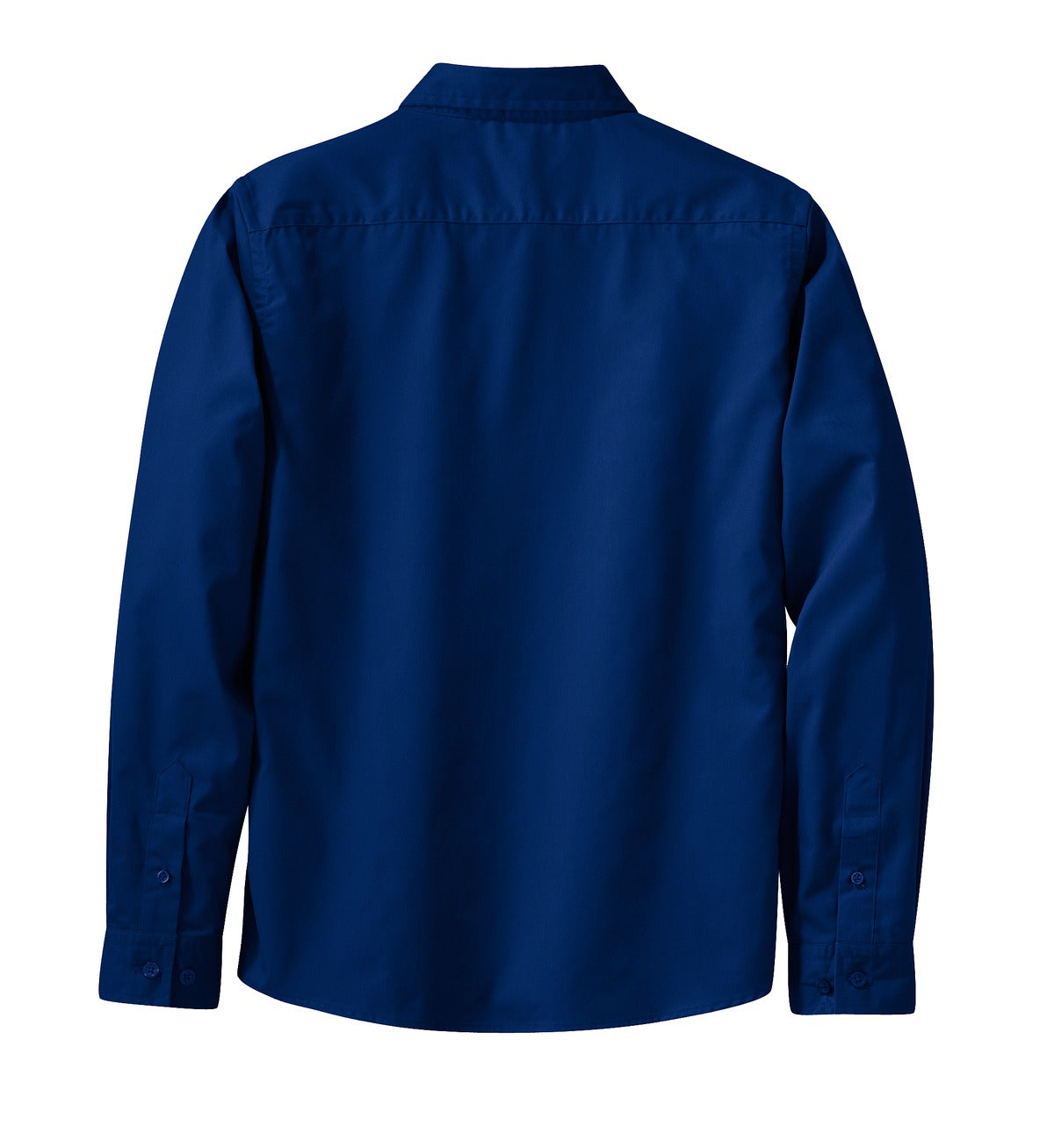 Rear View of Medit. Blue Port Authority Women's Long Sleeve Easy Care Shirt. L608