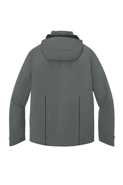 Rear View of Metal Grey Eddie Bauer WeatherEdge Plus Insulated Jacket. EB554