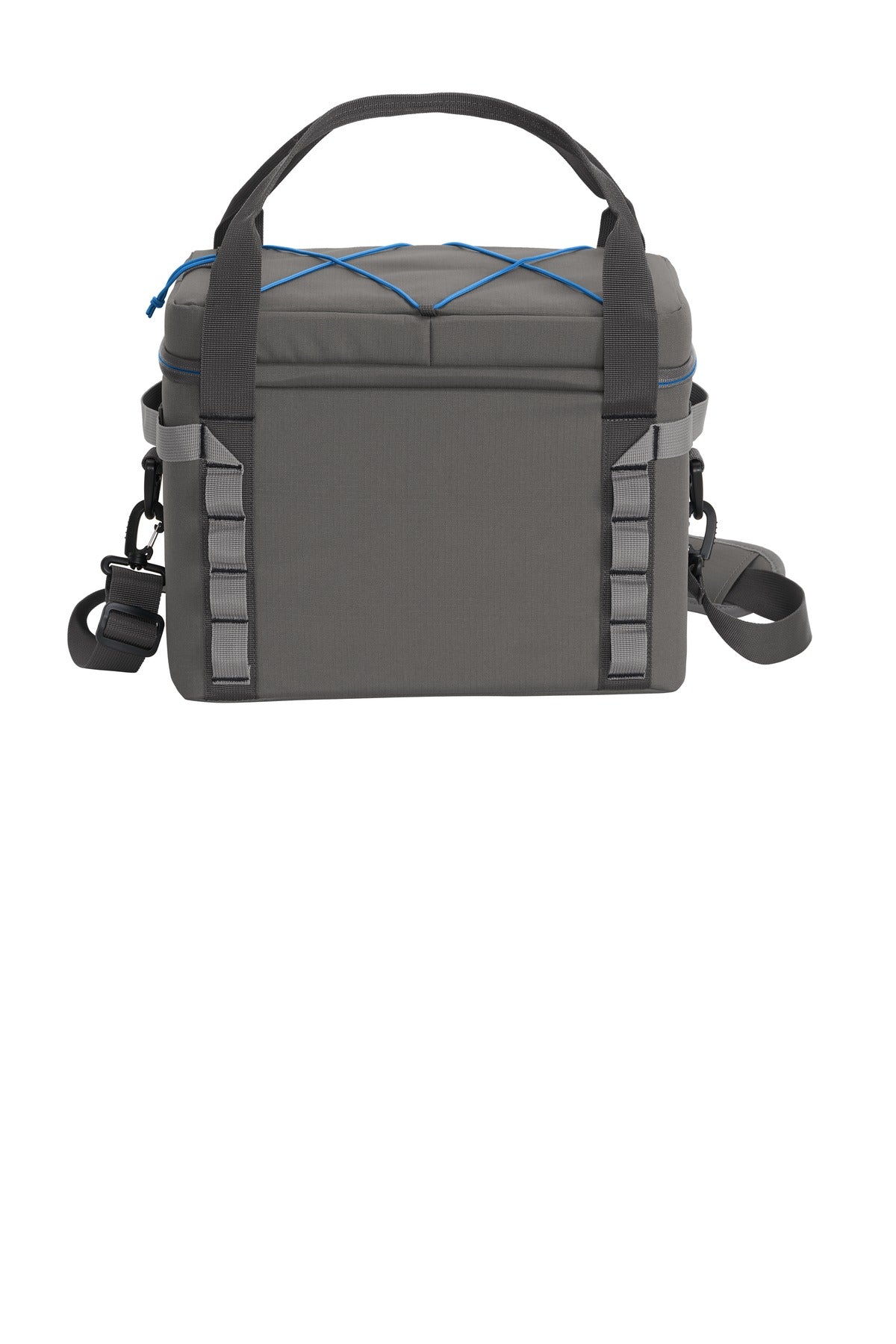 Rear View of Metal Gy/Ex Bl Eddie Bauer Max Cool 24-Can Cooler EB800