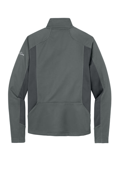 Rear View of Metal Gy/Gy St Eddie Bauer Trail Soft Shell Jacket. EB542