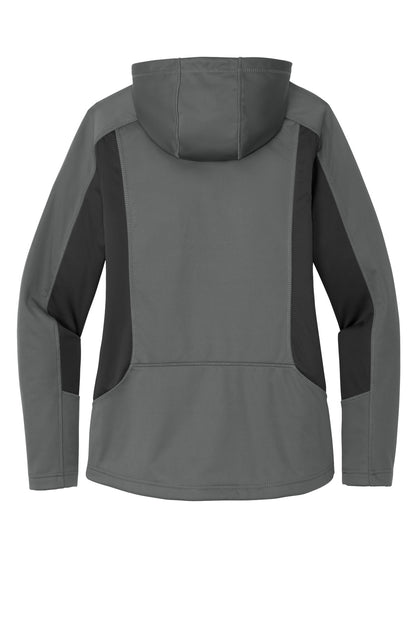 Rear View of Metal Gy/Gy St Eddie Bauer Women's Trail Soft Shell Jacket. EB543