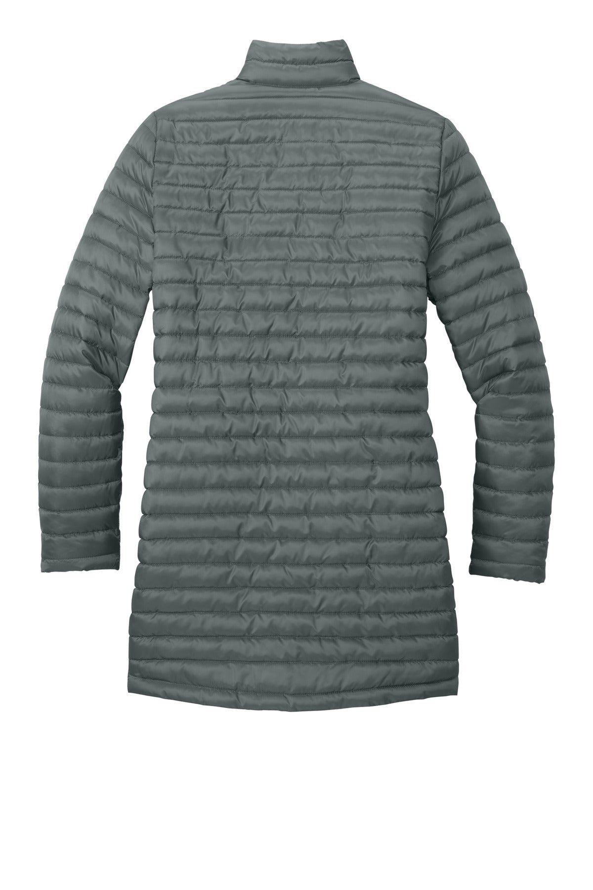 Rear View of MetalGrey Eddie Bauer Women's Packable Quilted Full-Zip EB515