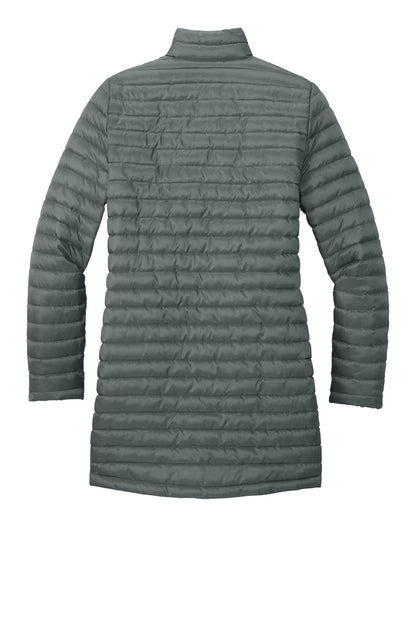 Rear View of MetalGrey Eddie Bauer Women's Packable Quilted Full-Zip EB515