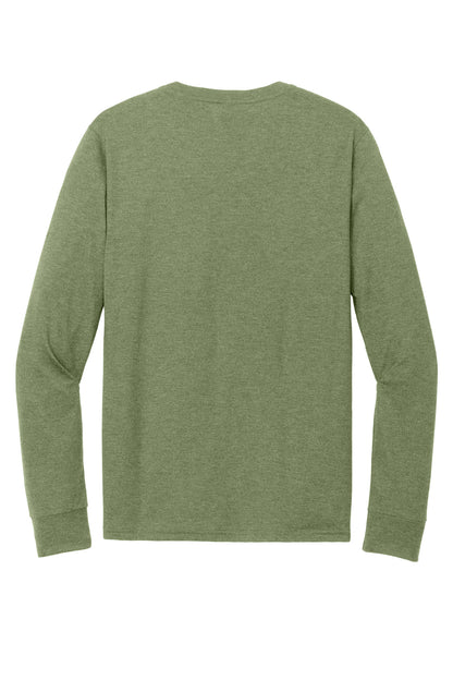 Rear View of MilGrnFst District Perfect Tri Long Sleeve Henley DT145