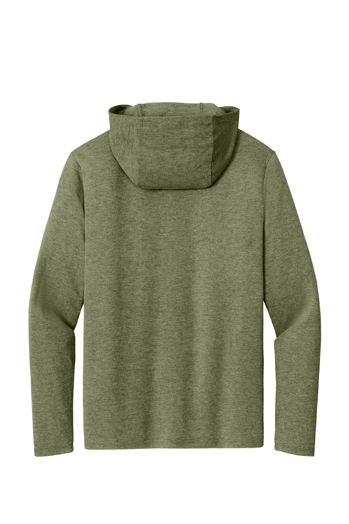 Rear View of MilGrnFst District Perfect Tri Long Sleeve Hoodie. DM139