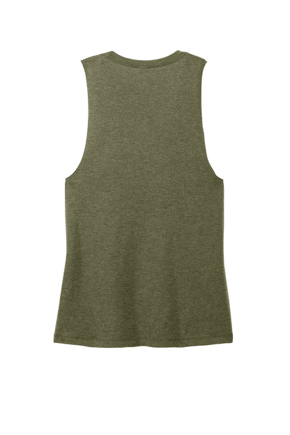 Rear View of MilGrnFst District Women's Perfect Tri Muscle Tank DT153