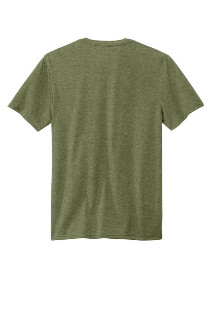 Rear View of MilGrnHtr Volunteer Knitwear Tri Tee VL40