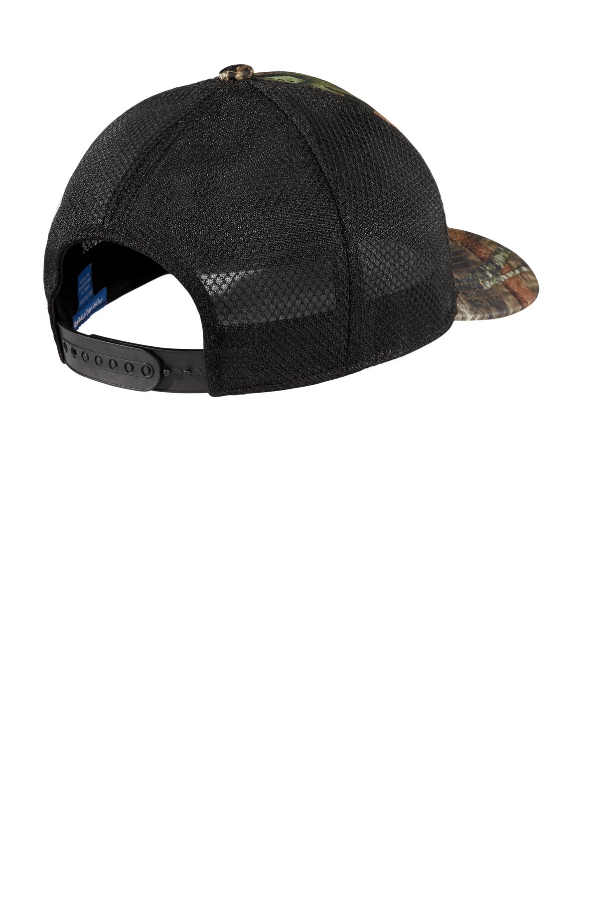 Rear View of MOBU Cntry/Blk Port Authority Performance Camouflage Mesh Back Snapback Cap C892