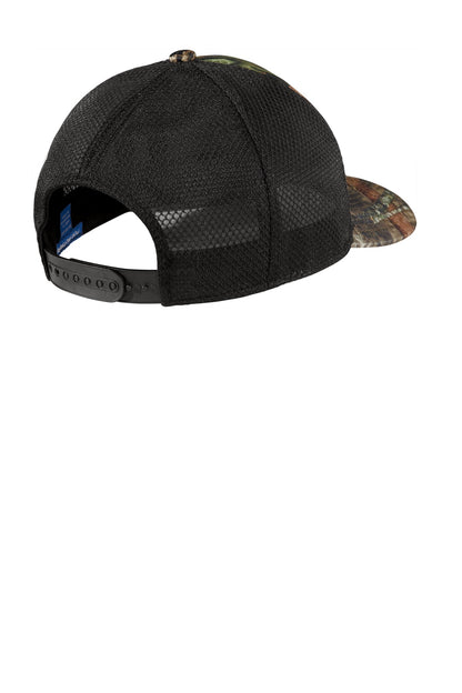 Rear View of MOBU Cntry/Blk Port Authority Performance Camouflage Mesh Back Snapback Cap C892