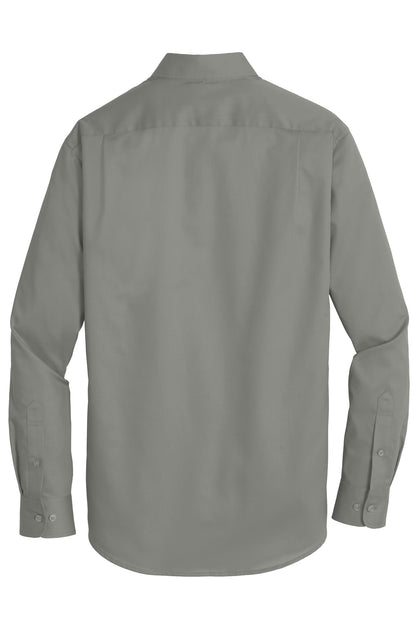 Rear View of Monument Grey Port Authority SuperPro Twill Shirt. S663