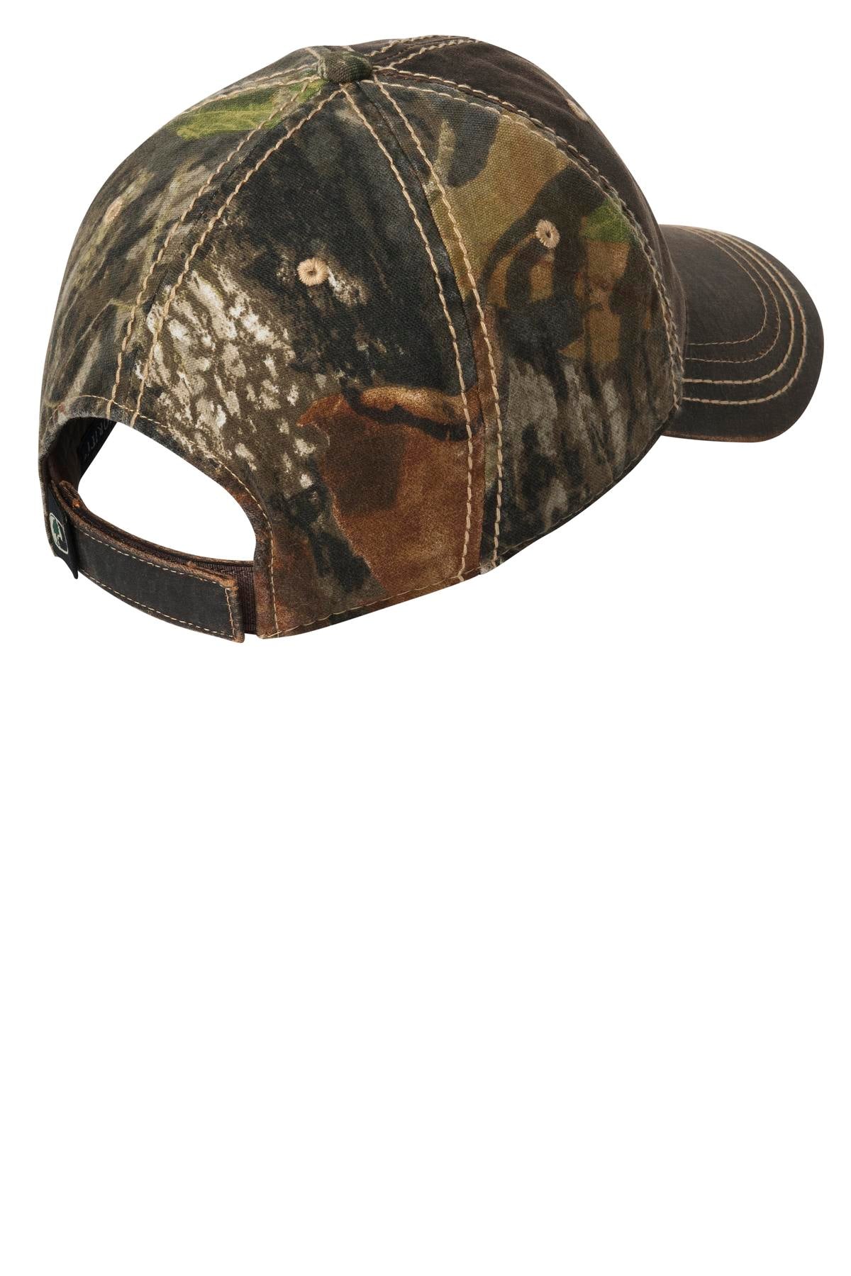 Rear View of Msy Oak New BU Port Authority Pigment Print Camouflage Cap. C819