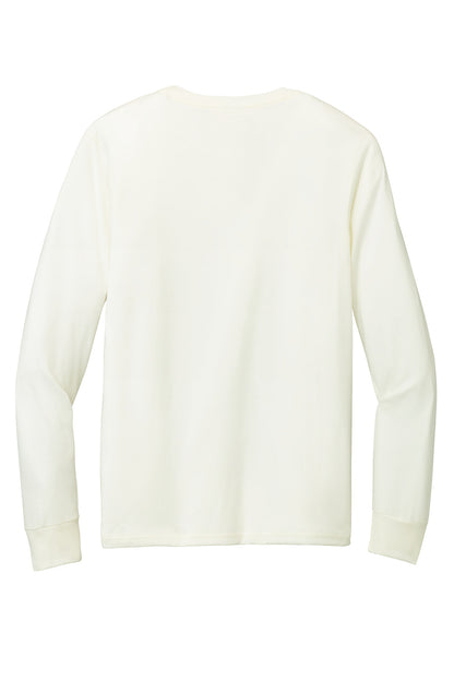 Rear View of Natural District Perfect Tri Long Sleeve Henley DT145
