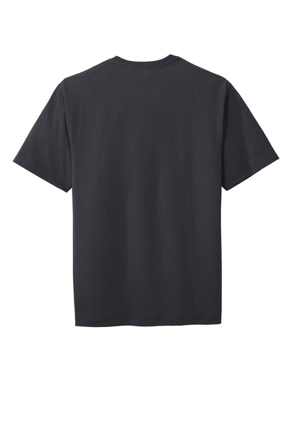Rear View of Navy Blue CornerStone Workwear Pocket Tee CS430