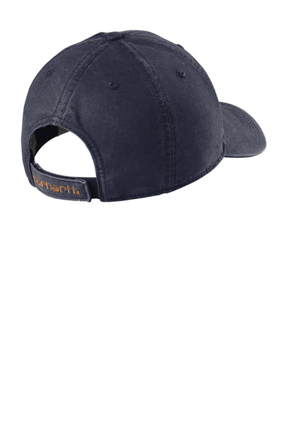 Rear View of Navy Carhartt Cotton Canvas Cap CT103938